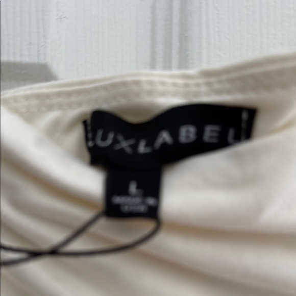 JLUXLABEL Cream Asymmetrical Bodysuit - Picture 3 of 4